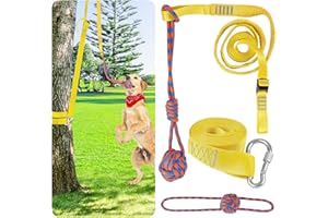 XiaZ Retractable Interactive Dog Toy, Rope Tug of War Toys for Small Medium Large Dogs, Outdoor Hanging Exercise Play Tug War, Extra Durable, Safe
