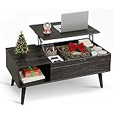 WLIVE Coffee Table for Living Room, Lift Top Coffee Table with Storage, Small Rising Wooden Dining Center Table with Storage 