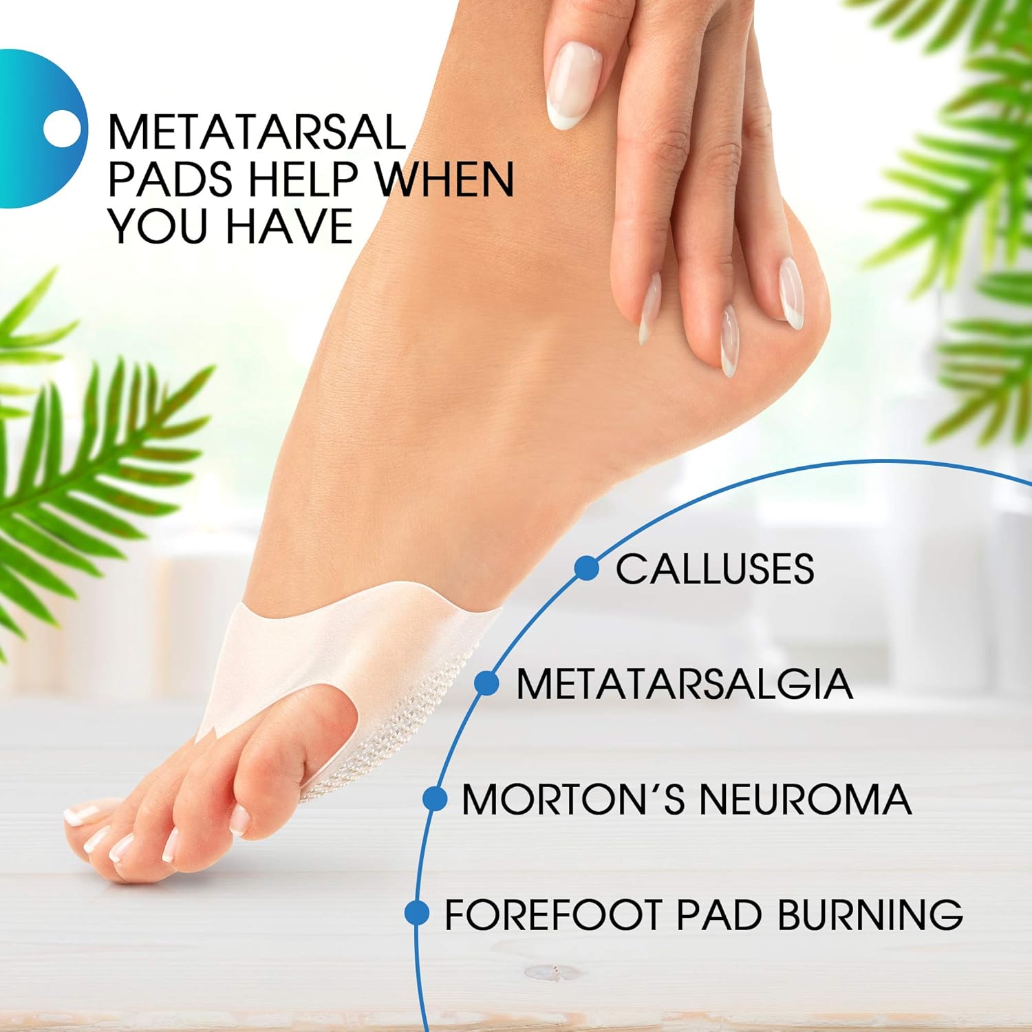 Ball of Foot Cushions (2PAIRS) - Metatarsal Pads Forefoot Pad - Metatarsal Cushion Morton’s Neuroma - Metatarsal Foot Pads - Gel Foot Cushion – Morton’s Neuroma Callus Metatarsal - Soft Gel Inserts: Health & Personal Care