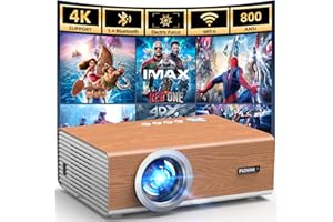 [Electric Focus / High Brightness] Projector with WiFi and Bluetooth, Highlight Native 1080P Outdoor Movie Projector, FUDONI Home Theater Auto 6D Keystone, 300"Screen for USB/HDMI/iOS/Android/TV Stick