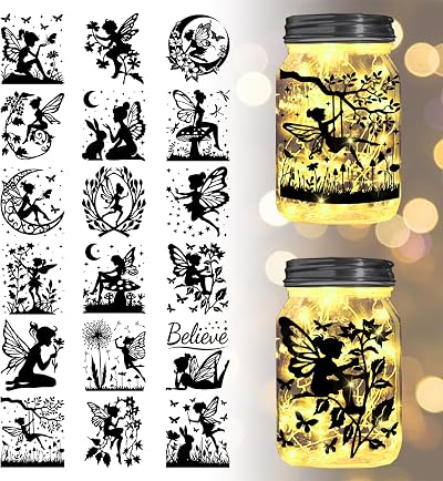 18 Fairy Transfer Stickers 3.9x3.6in Butterfly Decals