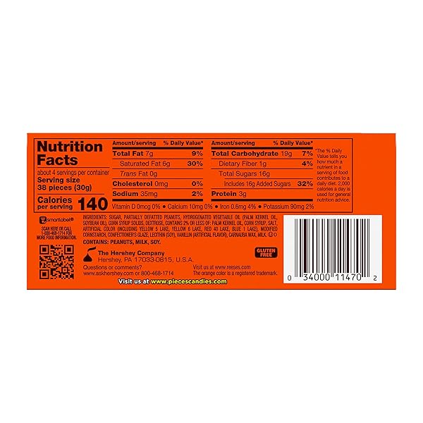 REESE’S PIECES PEANUT BUTTER IN A CRUNCHY SHELL, CANDY BOX, 4 OZ