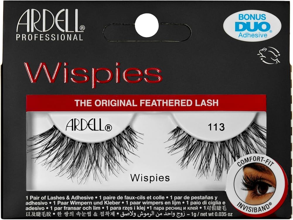 Ardell Wispies 113 False Eyelashes Duo Adhesive Included Vegan 1 Pair
