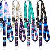 Outus 8 Pieces Lanyards for Keys Neck Lanyard for Women Office ID Badge Holder Lanyards Key Chain Holder Wristlet Lanyard for Men (Starry Style)