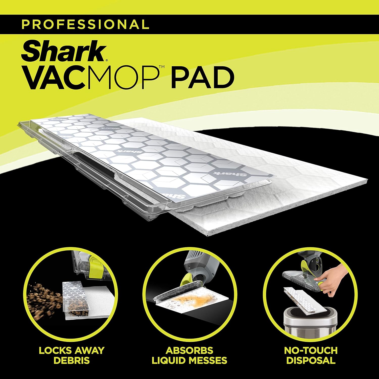 Shark VMP30 VACMOP Disposable Hard Floor Vacuum and Mop Pad Refills, 30 Count, White: Home & Kitchen