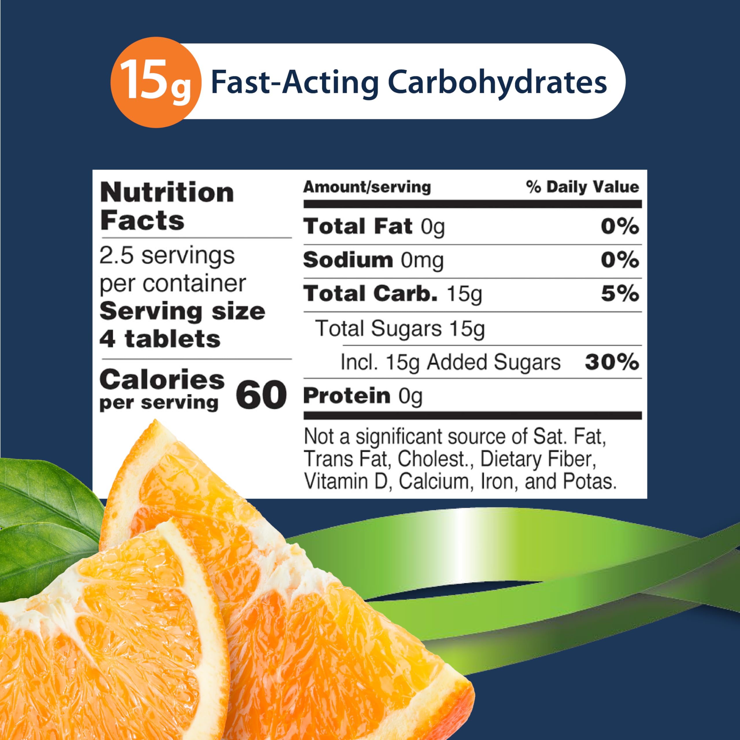 TRUEplus Glucose Tablets, Orange Flavor - 6X 10ct Tubes