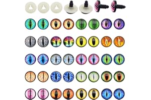 GraceAngie 20Pairs 24MM Glass Safety Craft Eyes Owl Snake Lizard Eyes with Washers for Amigurumis Plush Animals Crochet Drago