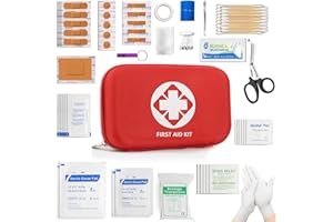 Dreamy Cubby Mini First Aid Kit - 110 Piece Small Waterproof Hard Shell Medical Kit for Car, Home, Office, Travel, Camping, S