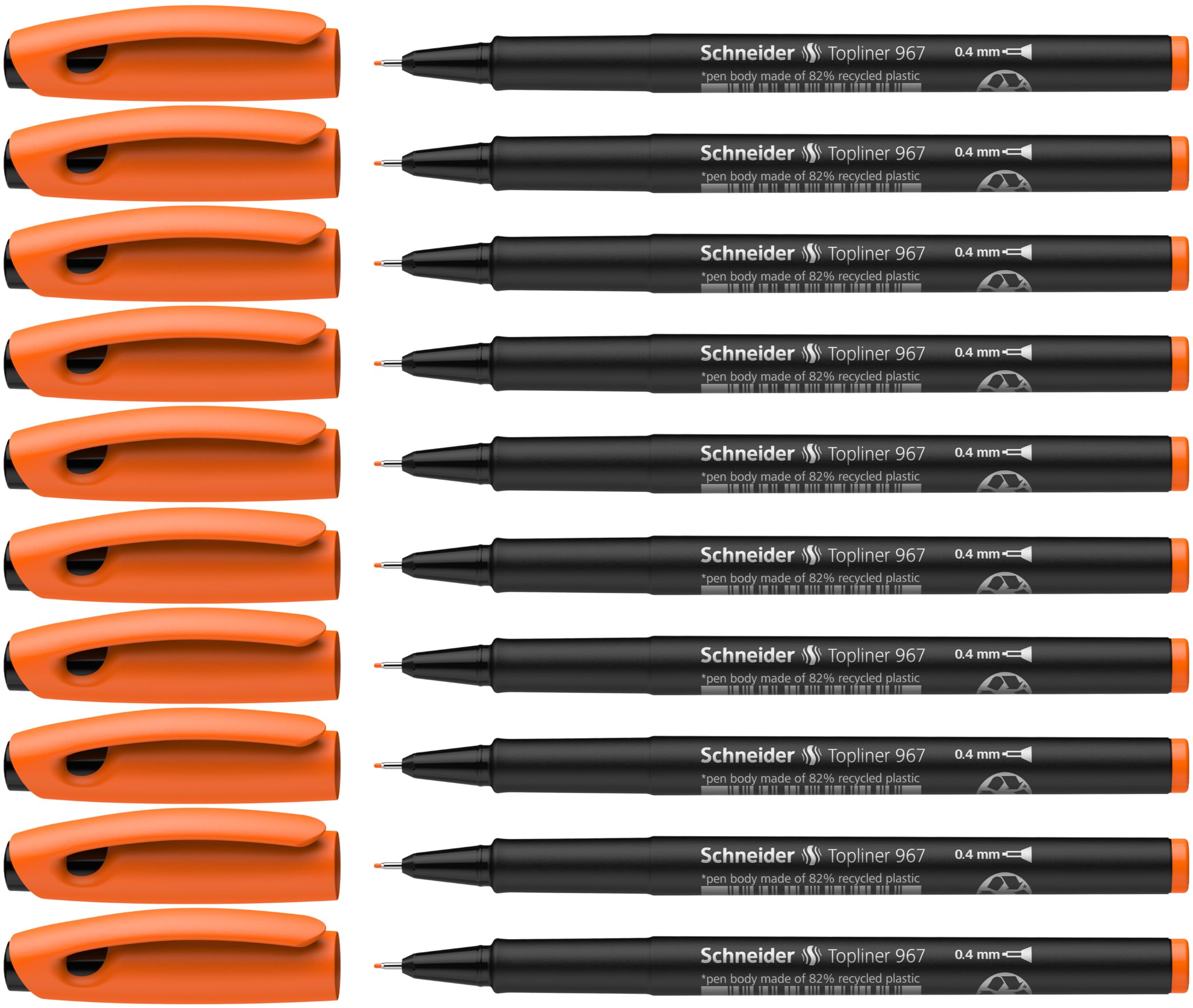 Schneider Topliner 967 Fineliner Pens 0.4 mm Orange