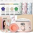 KOTAMU Waxing Kit for Women & Men, Professional Wax Warmer for Hair Removal with Silicone Pot, Wax Kit for Coarse Thick Fine Fuzzy Hair & Sensitive Skin, Waxing Warmer for Home Salon Use