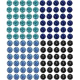 120PCS 10mm Rhinestone Round Beads, Mini Disco Ball Beads, Sparkle Clay Beads, Blue Glitter Pony Beads, Beads Bulk for Earring Necklace Bracelet DIY Jewelry Craft Making Supplies