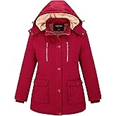 Soularge Women's Winter Plus Size Thickened Cotton Coat with Detachable Hood