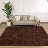 Aspire Homeware Brown Area Rug 80x150cm Anti Slip Fluffy Shaggy view 9