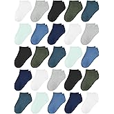Cooraby 25 Pairs Kids' Socks Low Cut Socks Half Cushion Sport Ankle Athletic Socks for Boys Girls