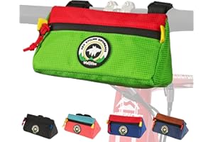 Vortika Bike Handlebar Bag,Kids Bicycle Front Basket Pack,Waterproof Bikes Bag,Small Bicycle Handle Bar Bag for Boys Girls Men Women (Green + Red)