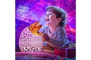 MOOYRAN Dinosaur Egg Galaxy Star Projector - Space Projector Night Light for Bedroom, Starry Nebula Projection Lamp Room Ceiling Decor with Timer & Remote, for Christmas for Kids, Adults (Brown)