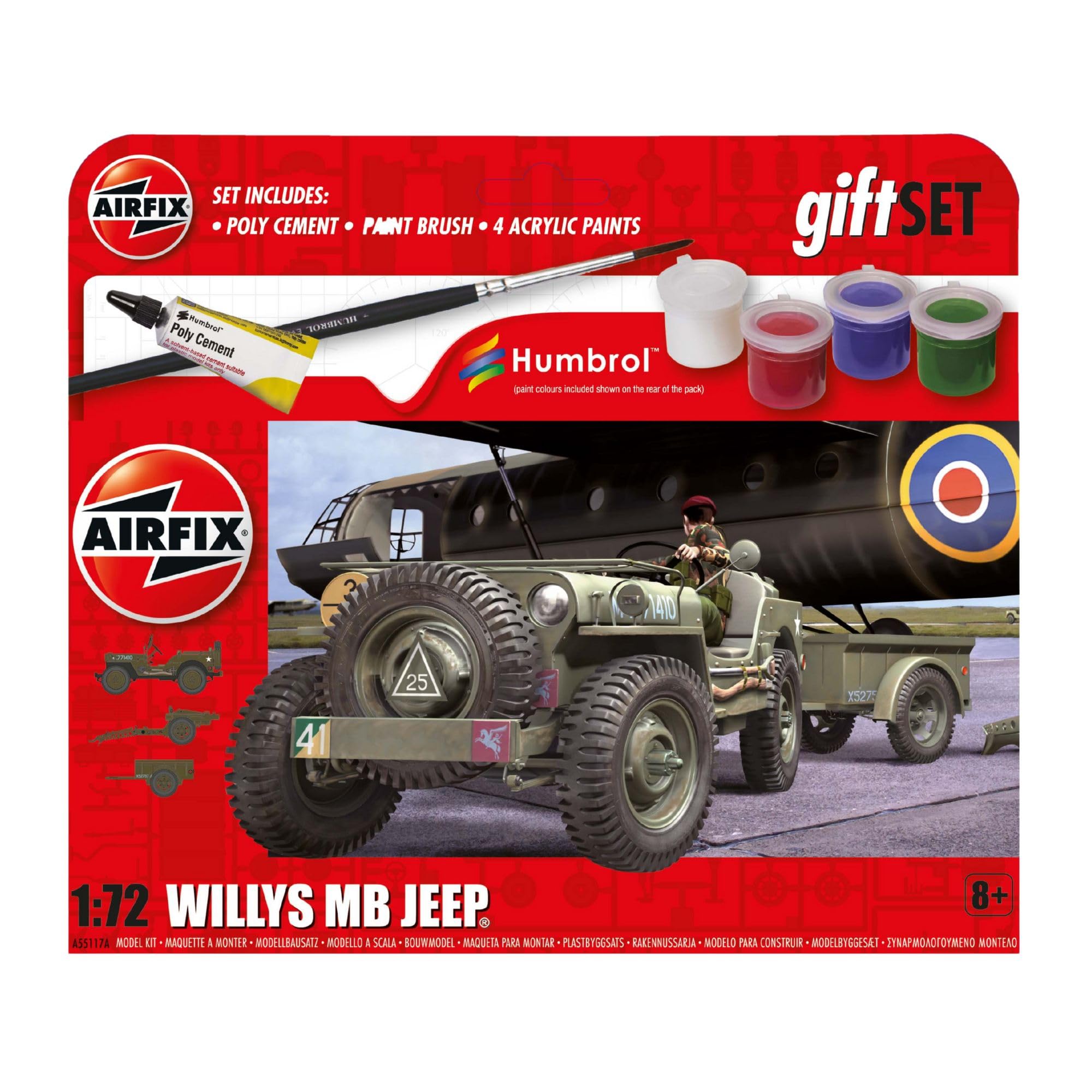 Airfix A55117A Hanging Gift Set - Willys MB Jeep 1:72 Model Kit