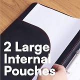 H&S A4 Portfolio Folder with Ring Binder 40 Pockets Black Faux Leather view 5