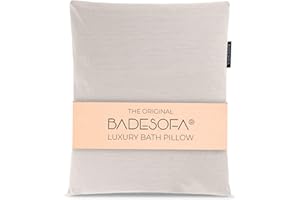 BADESOFA® Luxury Bathtub Pillow L - Large Bath Pillow for Therapeutic Neck and Back Support Quick-Drying - Full Body Bath Tub Cushion - Luxury Spa Cushion in Ivory Pearl