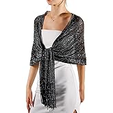 FURTALK Shawl Wraps for Women Silver Shawls and Wraps for Evening Dresses Sparkling Wedding Party Shawl Gift