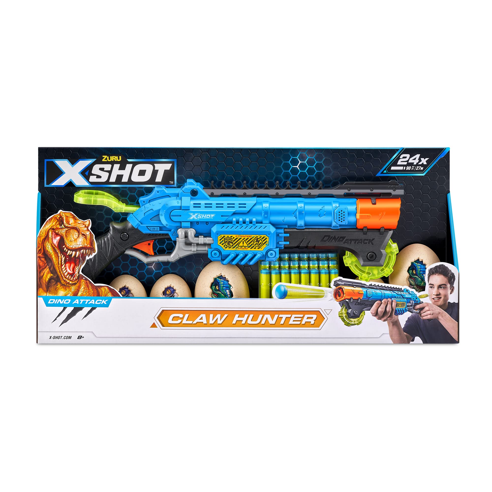 Zuru X-SHOT DINO ATTACK - CLAW HUNTER 2 MEDIUM EGG, 4 SMALL, 24 EGGS