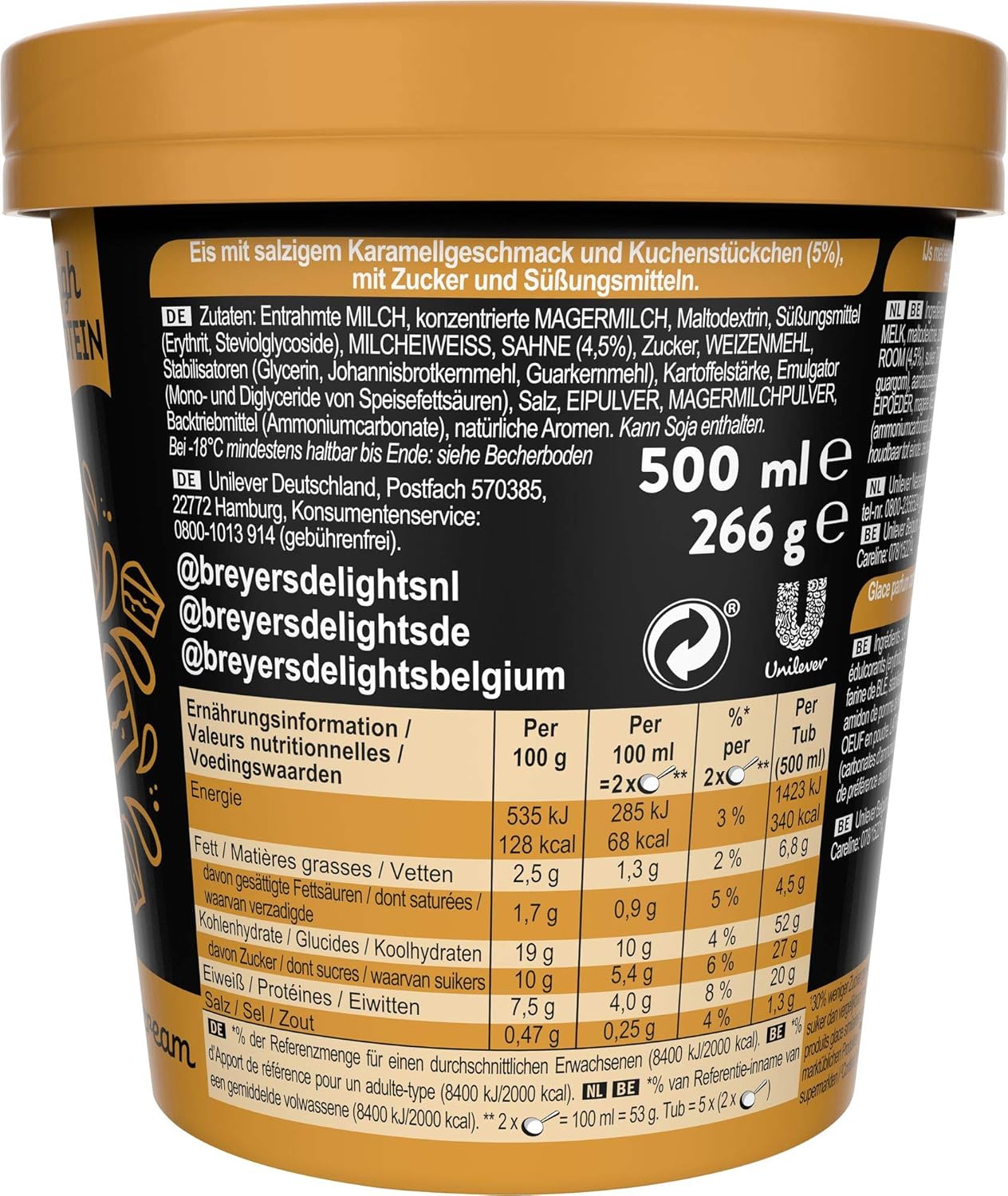 Breyers Delights Becher Impossible Possible Salted Caramel Cake Lower Calories Lower Sugar Great Taste 1 Stuck 1 X 500 Ml Amazon De Lebensmittel Getranke