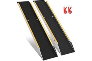 BEJONI 48" Aluminum Motorcycle Ramp, 2PCS 1200 lbs Capacity Lawn Mower Ramps for Sheds, 10'' Wide Non-Slip Loading Ramps for Pickup Trucks, ATV, UTV, Dirt Bike, Golf Cart, Scooter, Boat, Bike