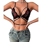 Murimia Lace Bralettes for Women Sexy Triangle Bralette Wireless Minimizer Bra Lingerie