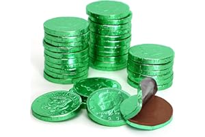 TABOOM Albert Premier Belgian Green Chocolate Coins - 25 Foil Wrapped Milk Chocolate Coins Candy For Party Favors, Gift Bags & Treats