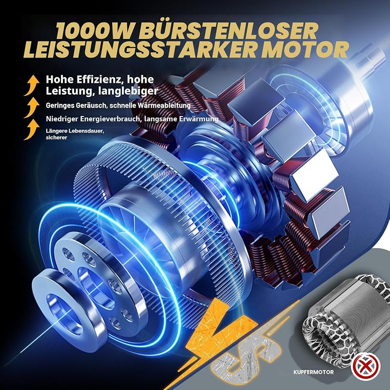 6 Zoll Mini Kettensäge mit Akku,Kettensäge mit 2 * 4000mAh Akku, 1000W Bürstenloser Motor, Öler & Kettens,HandKettensäge für Gartenscheren Astschere Holzschneiden, Geschenke für Männer, Frauen