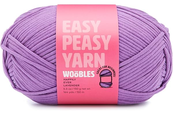 Woobles Easy Peasy Yarn for Beginners - Crochet & Knitting Yarn - Medium #4 Worsted - Cotton-Nylon Blend