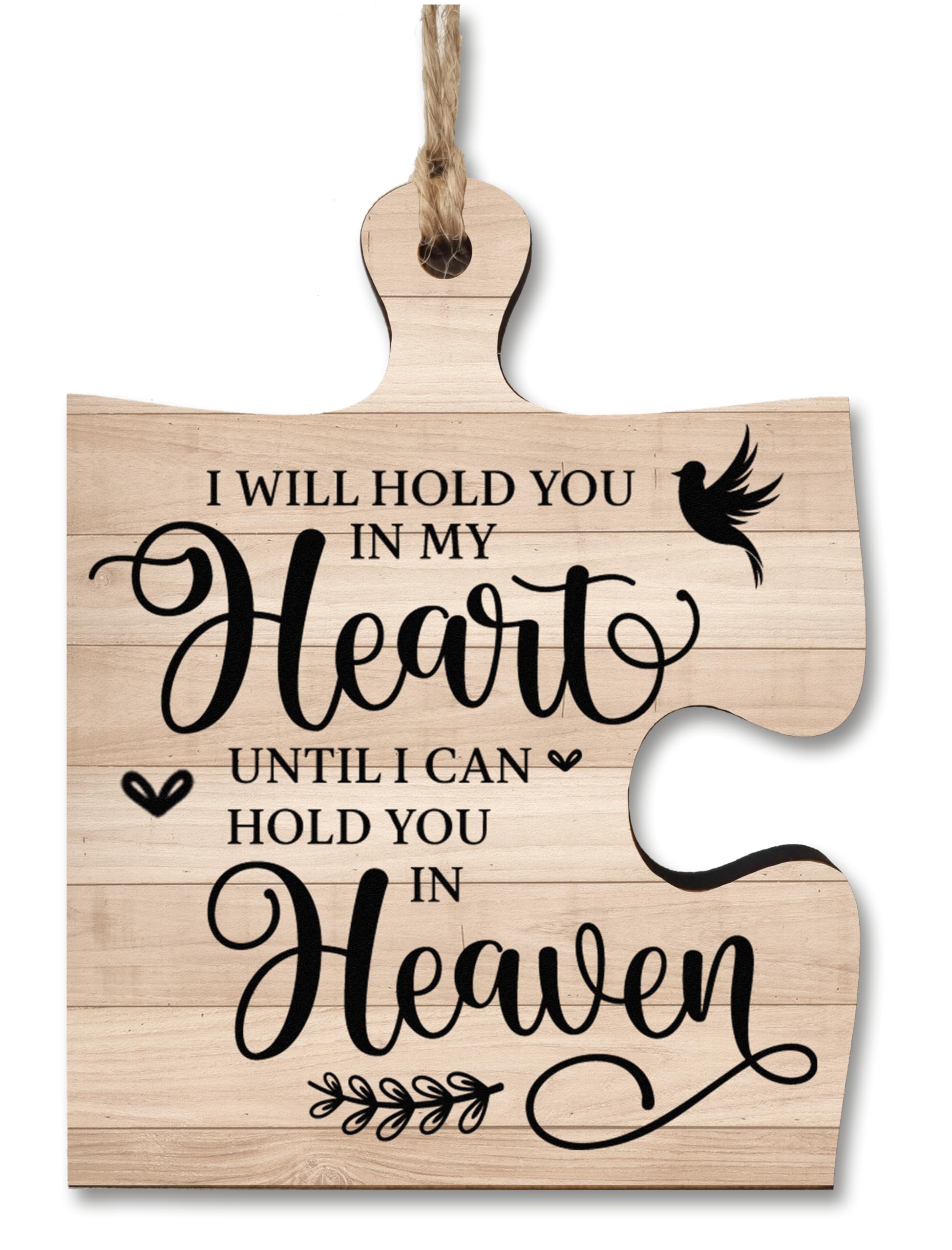 The Plum Penguin Hanging Jigsaw Puzzle Hold You In My Heart Heaven Remembrance Sign Ornament