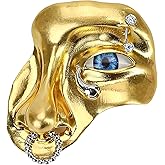 Gold Half Face Brooch Pin for Women Men Lapel Brooches Suits Figure Face Mask Vintage Minimalist Metal Women's Exaggerated Half Alloy Fashion Coat Accessory Clothing Jewelry