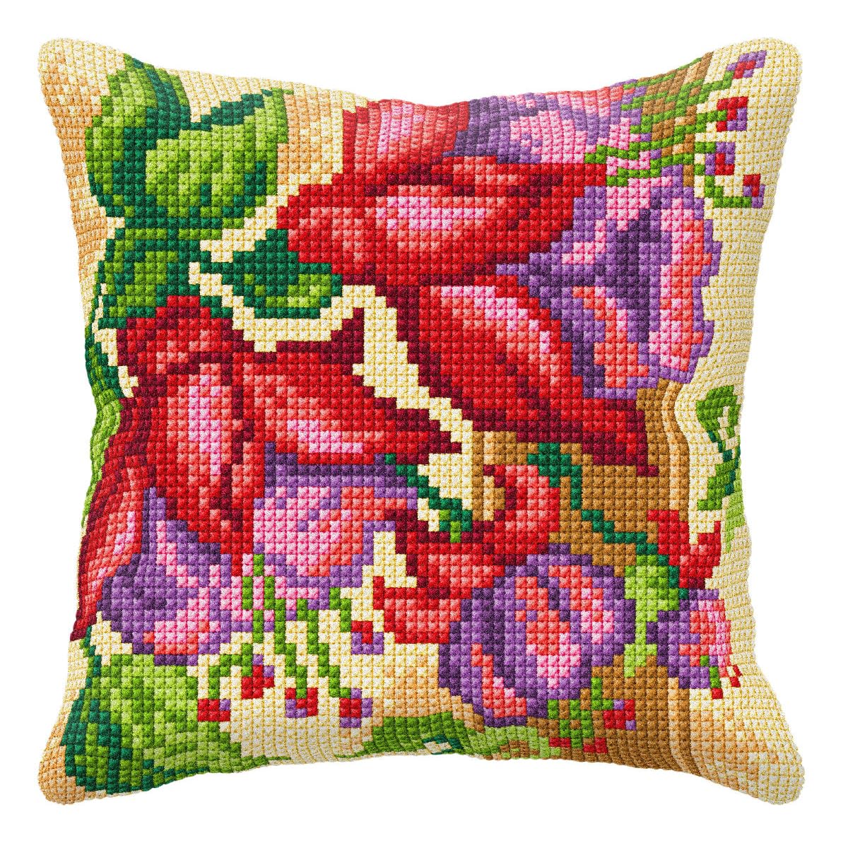 Orchidea Large Cross Stitch Cushion Kit, Exotic Flowers, 40 x 40cm