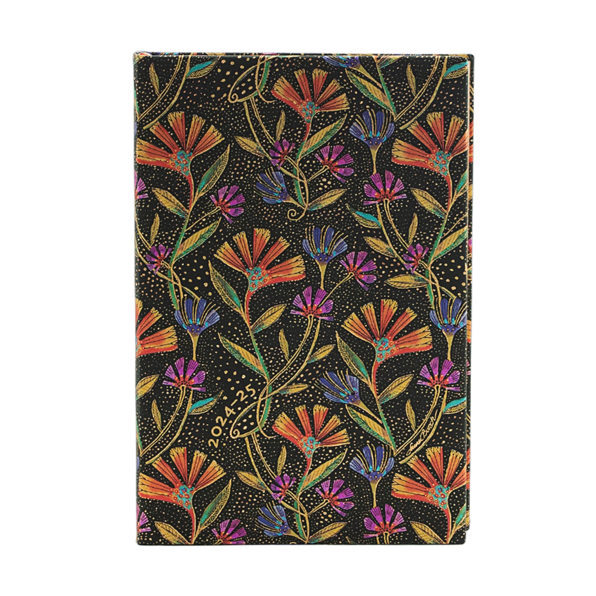 Paperblanks 18 Month Calendar 2025 Wildflowers Mini Horizontal Elastic Band Closure