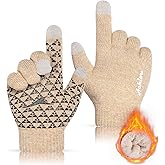 Achiou Winter Gloves for Men Women, Touch Screen Gloves, Upgraded Thicken Anti-Slip Silicone Gel, Thermal Soft Knit Lining