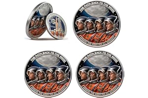 3D Artemis II Lunar Mission Commemorative Coin, 2026 Double-Sided Collectible Set, Space Souvenir & Home Decor Display Keepsa