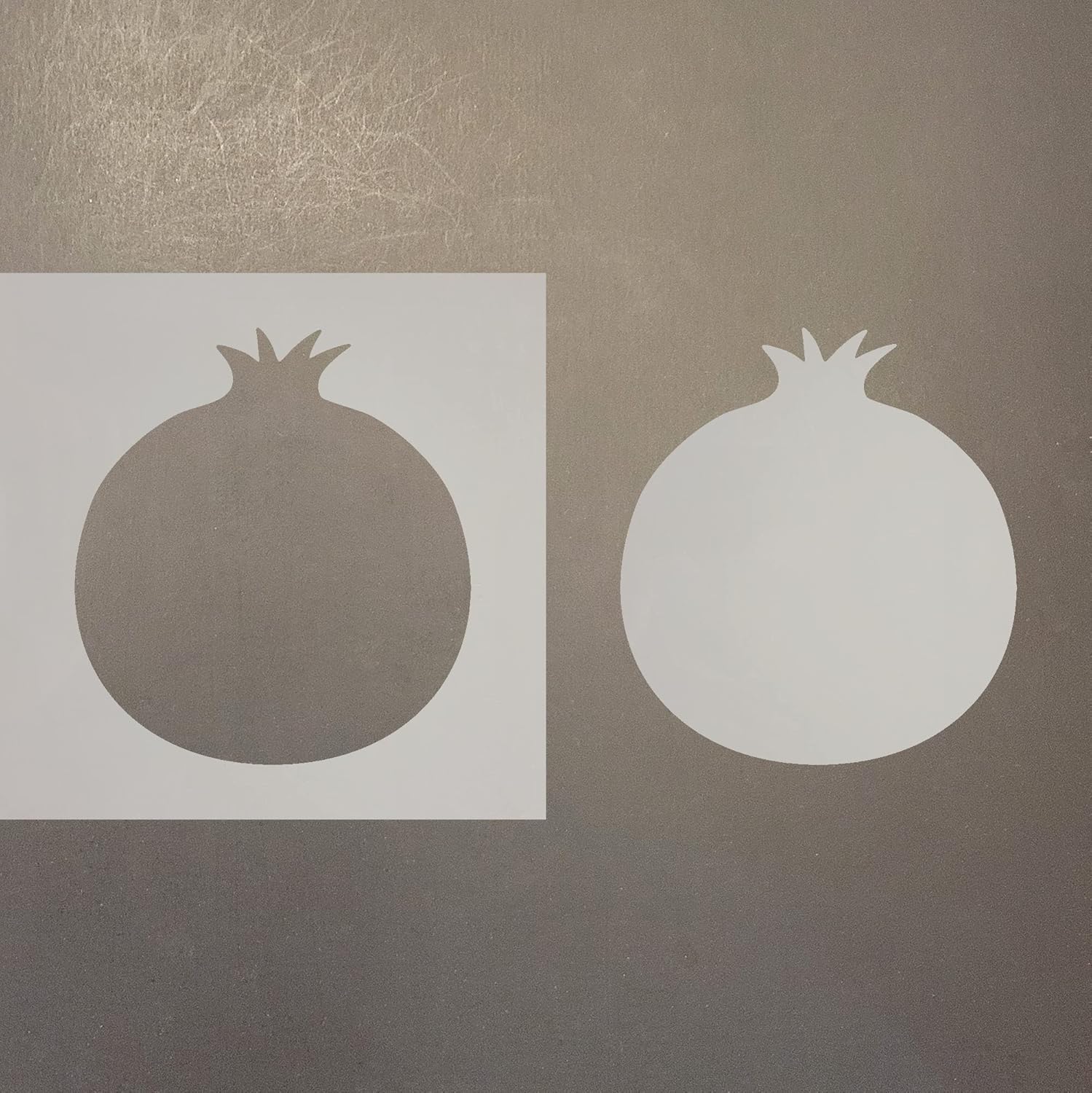 Mixed Media - Pomegranate Reusable Mylar Stencil - Art Craft Supplies 4 Inch