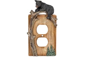JULYPANNY Slifka Sales Co. Bear on Tree Limb Electrical Outlet Resin Cover Plate