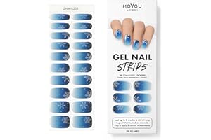 MOYOU LONDON Semi Cured Gel Nail Strips - 20 Pcs. Nail Wraps for Salon-Quality Manicure - Works with Any UV Nail Lamp - Easy to Apply, Trim, & Remove Gel Nail Stickers