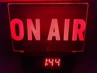 ON AIR Bar Led Tischlampe Neonschild Schild 3D Neon mit Uhr und Wecker TV, Radio DJ Schnelle Lieferung