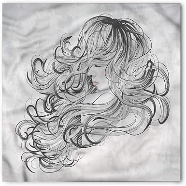 Amazon Com Lunarable Curly Hair Bandana Gothic Long Haired Lady