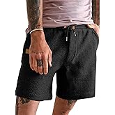 JMIERR Men's Casual 5"/ 7" Shorts Waffle Elastic Waist Drawstring Workout Running Jogging Beach Sweat Shorts with Pockets
