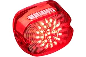 VG MOTO Motorcycle LED Rear Tail Light Red Strobing Turn Signal Brake Lights Low Profile Replacement for Harley Dyna Sportster 883 1200 Road King Tour Glide Road Glide Road King