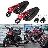 Universal Red Motorcycle Billet Aluminum 7/8" 22 Bar End Side Rear View Mirrors Compatible with Kawasaki Z900 Z1000 Honda Grom Suzuki GSXR