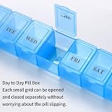 Ninoclar 3 Pack 7 Day Pill Box Organiser Weekly Dispenser White Pink Blue view 4