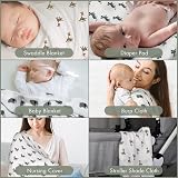 GLLQUEN BABY Muslin Squares 6 Pack 70x70 cm Cotton Bamboo Blend view 3