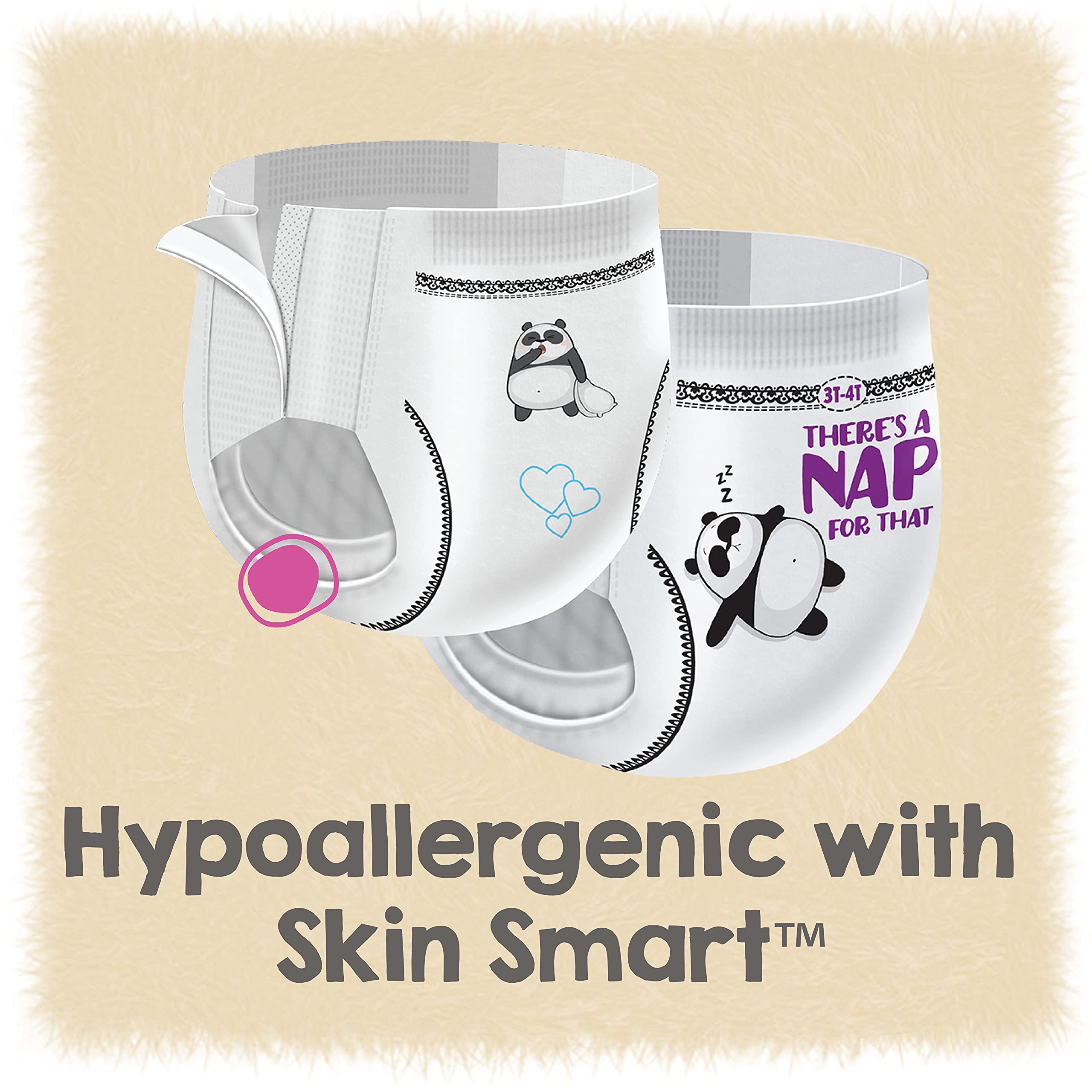 Cutie Girls 3T/4T Refastenable Potty Training Pants, Hypoallergenic with Skin Smart, 92 Count