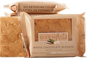 OVEN ARTS White Chocolate Blondie 3.0 OZ Each - All Natural, Delicious, Fresh Baked Blondies - No Artificial Colors or Flavors- Preservative Free - Kosher Dairy - Pack of 15 Blondies