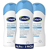Cetaphil Ultra Gentle Refreshing Body Wash, Hypoallergenic, 16.9oz, 3ct | 3-Pack Value, Fragrance Free, Paraben Free, Hypoallergenic, Aloe Vera, Vitamin B5, Dry To Normal Skin, Dermatologist Tested